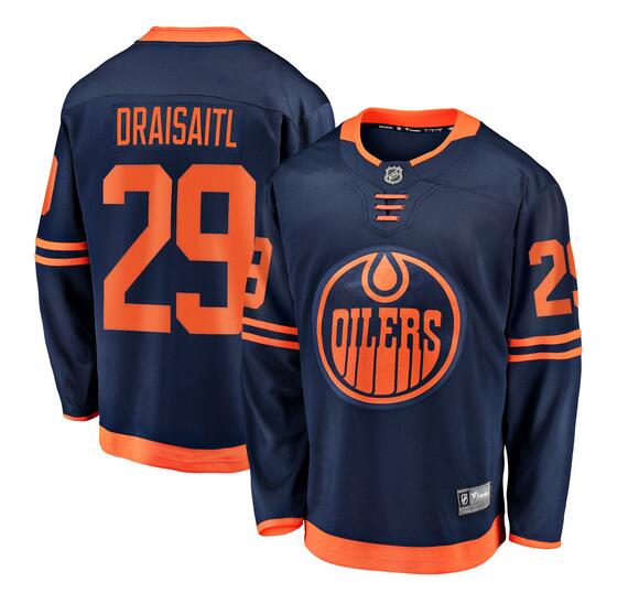 Men Edmonton Oilers 29 Draisaitl blue Home Stitched NHL Jersey